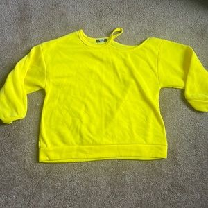 Yellow off the shoulder sweater